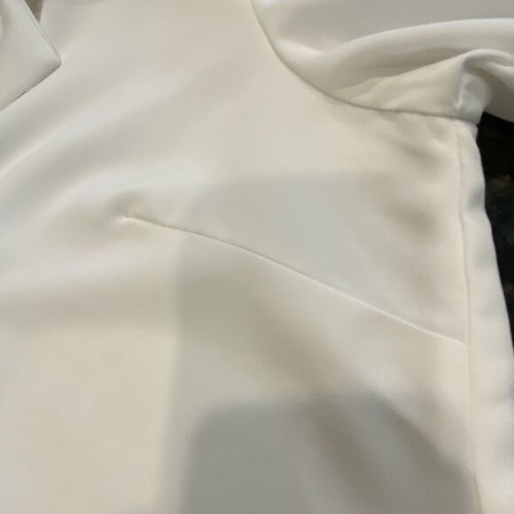 eShakti Double Breasted Shacket Brass Button Long Sleeve White Lined Women L NWT - Picture 4 of 10